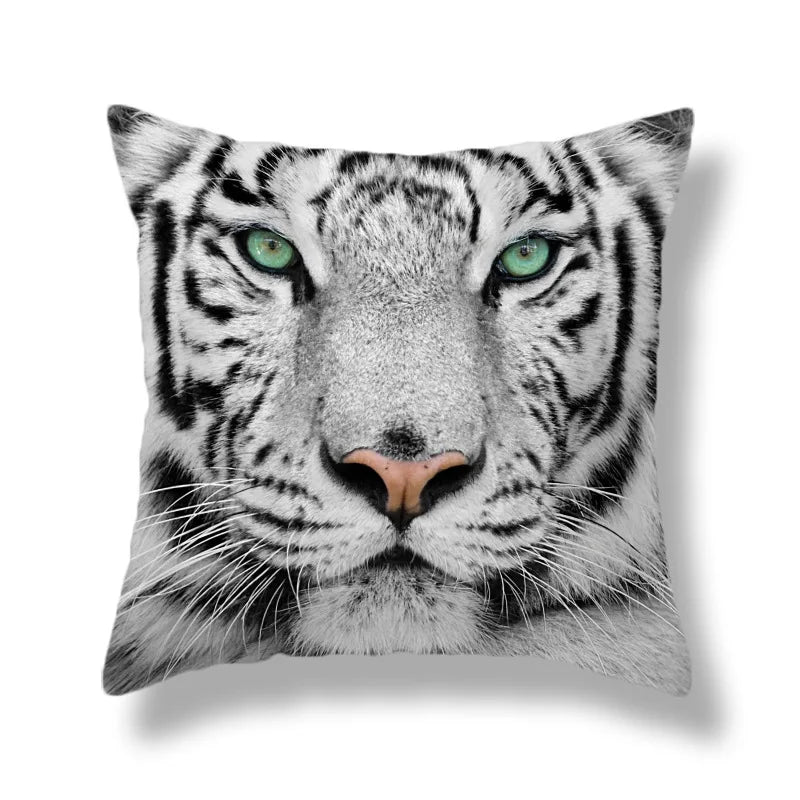 Afralia™ Brave Tiger Pattern Print Pillowcase, Super Peach Skin Cushion Cover