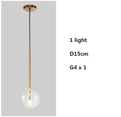 Afralia™ Clear Glass Globe LED Pendant Chandelier for Dining Room and Living Room