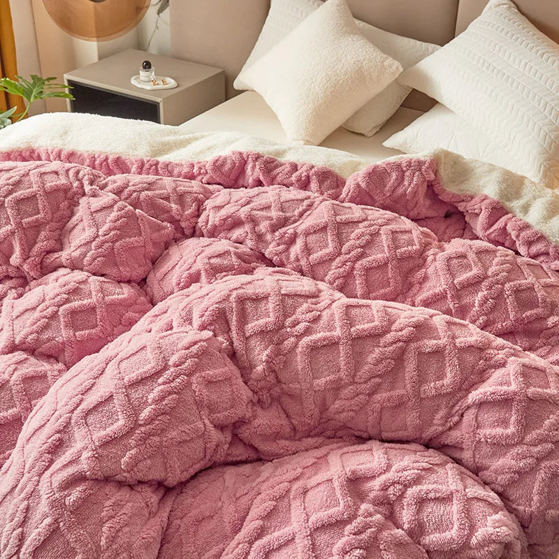 Afralia™ Dual Use Cashmere Duvet Cover: Winter Warm Plush Blanket with Double-sided Fleece