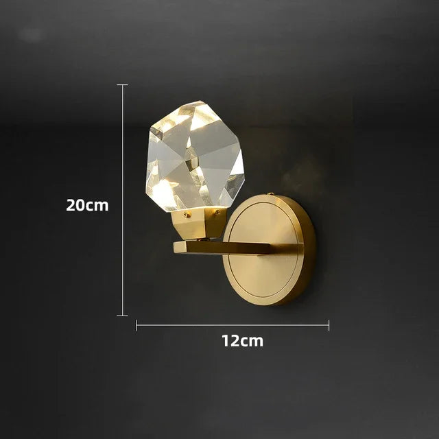 Afralia™ Crystal LED Copper Wall Sconce - Modern Luxury Wall Light Fixture