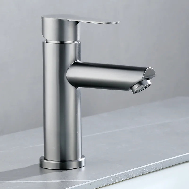 Afralia™ Stainless Steel Faucet Set for Bathroom Washbasin and Bathtub Hot Cold Water Tap