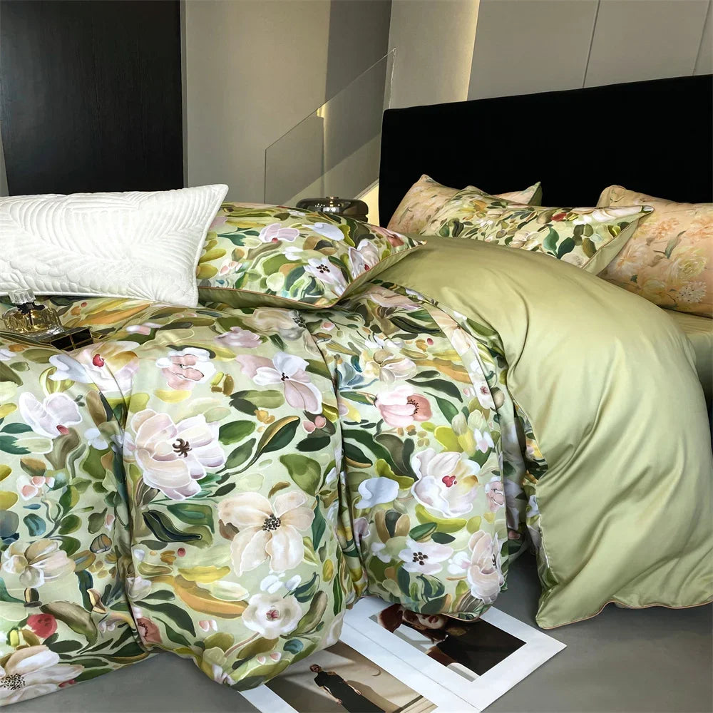 Afralia™ 1000TC Egyptian Cotton Bedding Set, Solid Color Sheets, Pillowcase, Blanket Cover, King Queen Europe Size