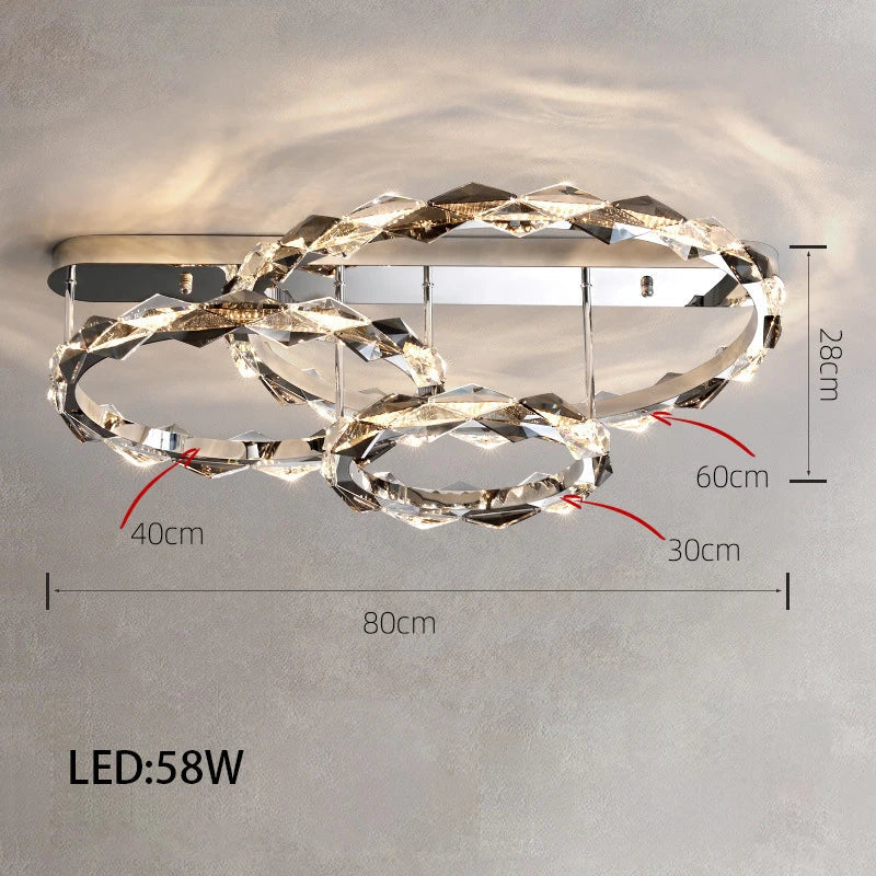 Afralia™ Modern Crystal LED Ceiling Chandelier Light Bundle for Stylish Indoor Decor
