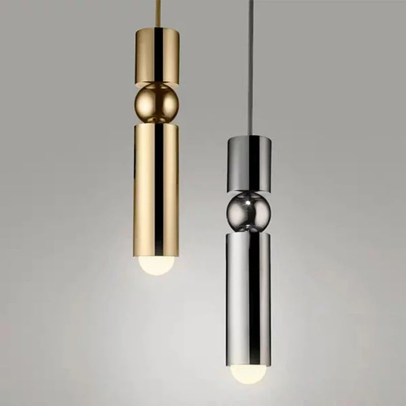 Afralia™ Black Gold LED Tube Pendant Lamp for Home Shop Decoration