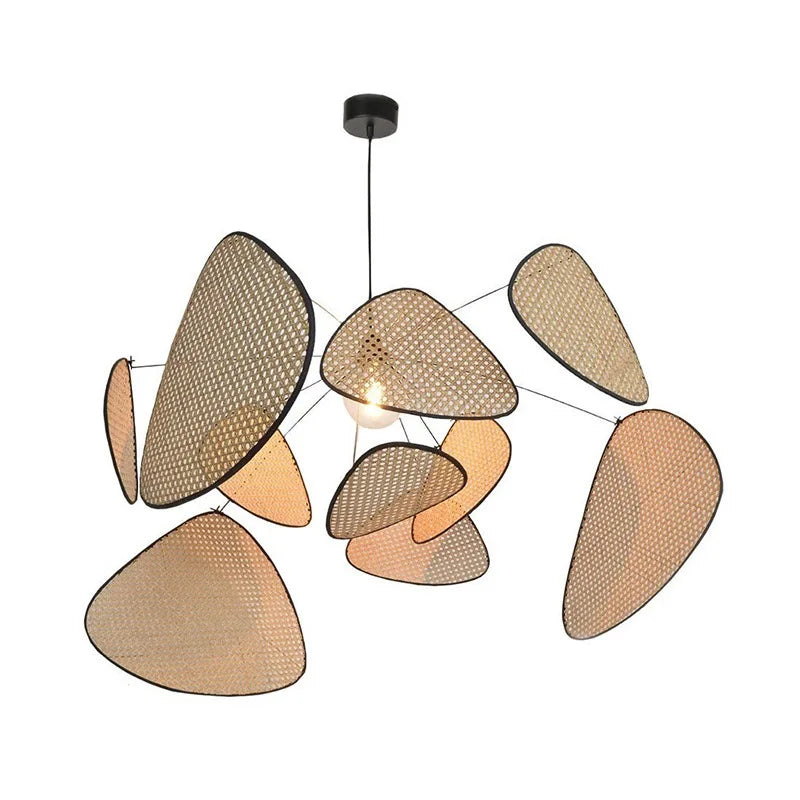 Afralia™ Handcrafted Rattan Leaf Chandelier for Modern Home Decor