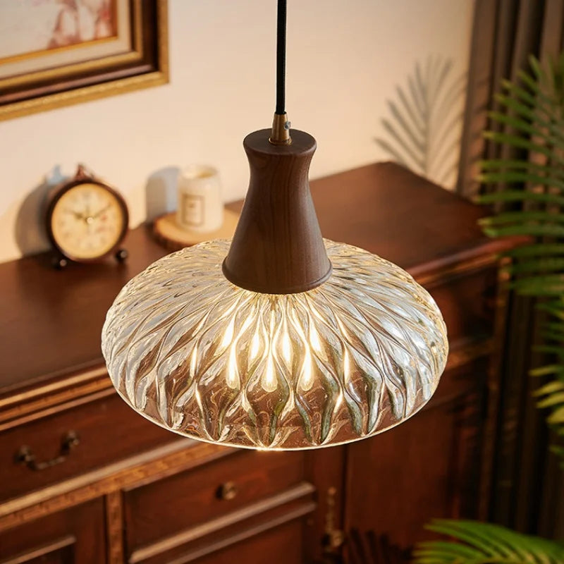 Afralia™ Glass Pendant LED Light Fixtures for Kitchen Bedroom Living Room