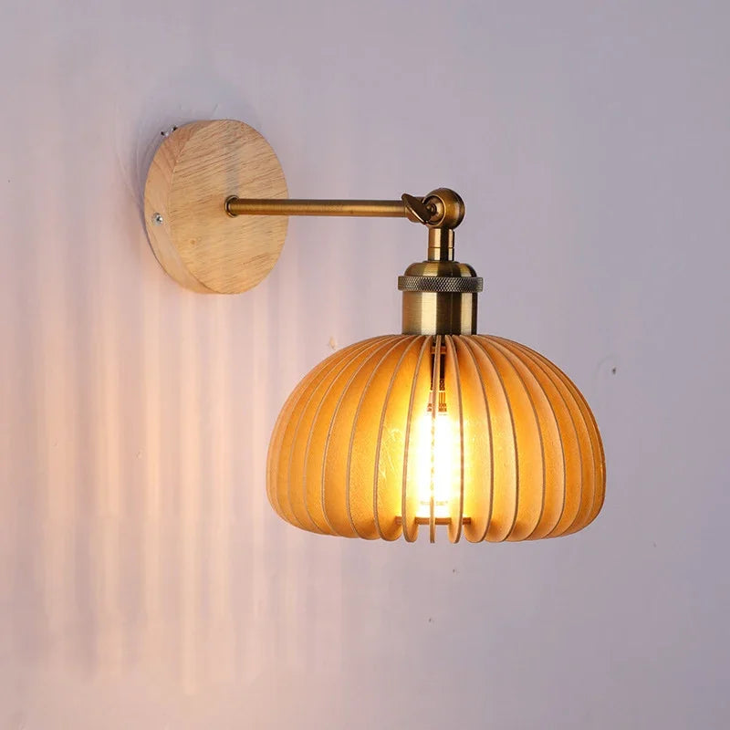 Afralia™ Wooden Wall Lamp with Creative Pumpkin Design