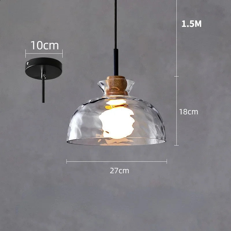 Afralia™ Clear Glass Pendant Lamp with LED Lights for Home Decor