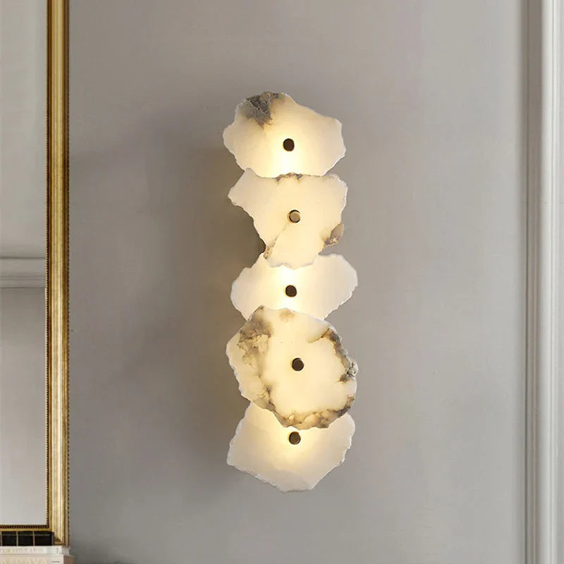 Afralia™ Metal Marble Wall Lamp: Modern Luxe LED Lighting for Bedroom, Living Room & TV Background