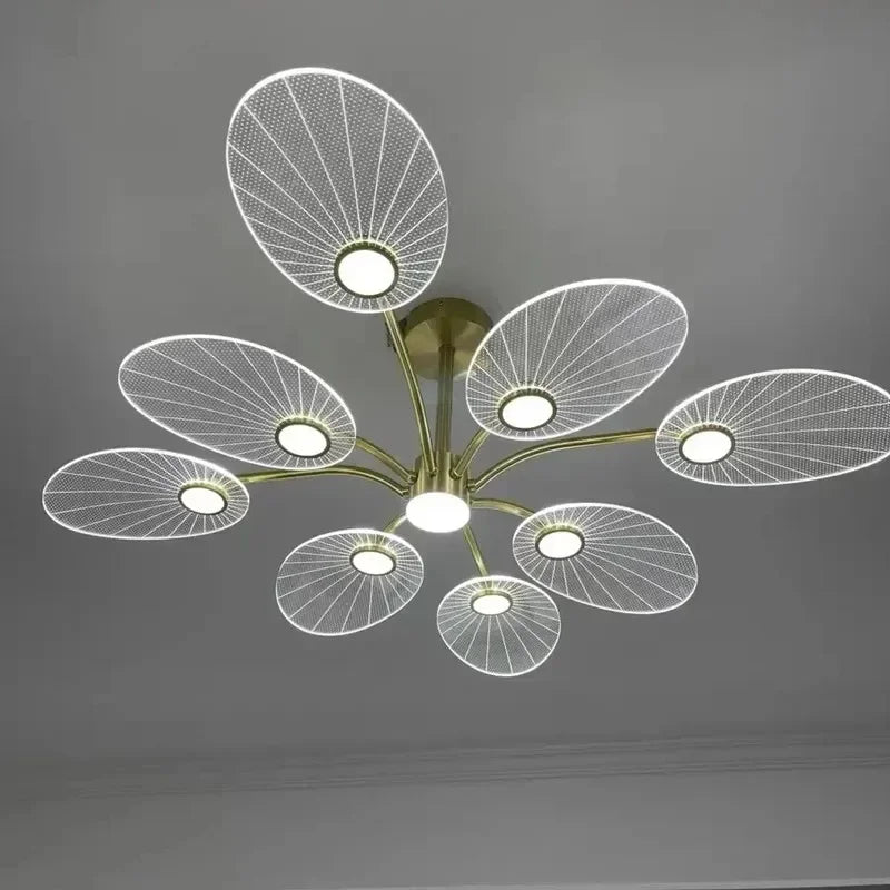 Afralia™ Nordic Leaf Acrylic Chandelier for Living Room Bedroom Pendant Lights