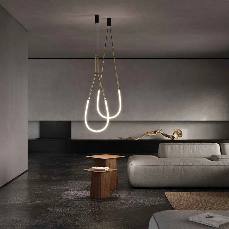 Afralia™ Linear Creative Chandelier: Nordic LTalian Designer, Modern Lighting for Living Room, Lobby, Bedroom, Restaurant