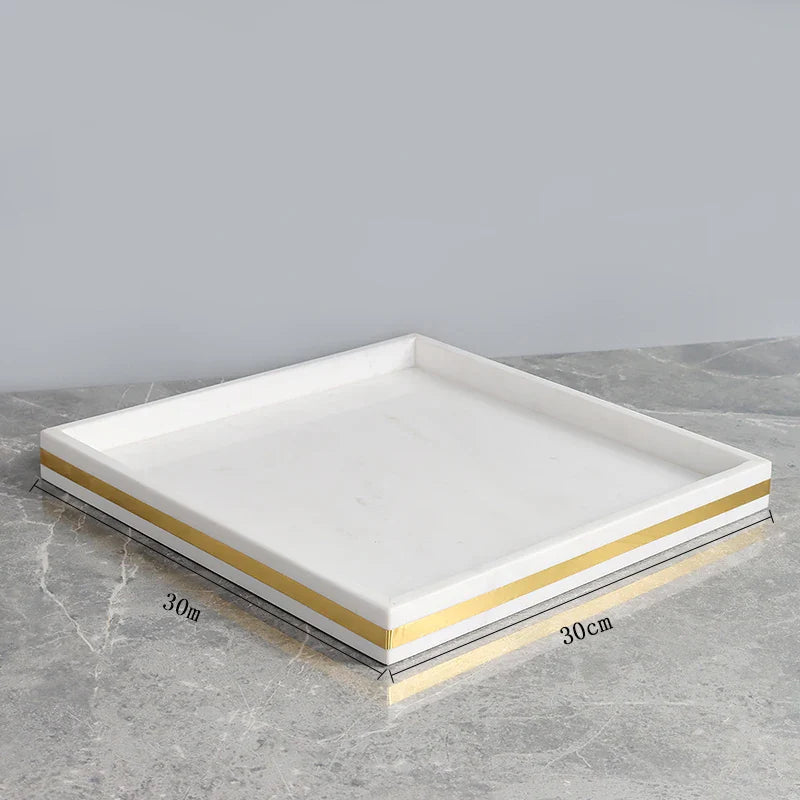 Afralia™ White Marble Gold Bathroom Set