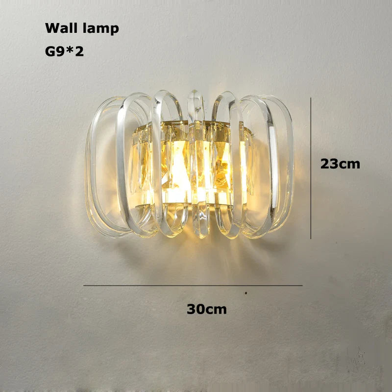 Afralia™ Oval LED Glass Chandelier Lighting in Gold & Silver Stainless Steel
