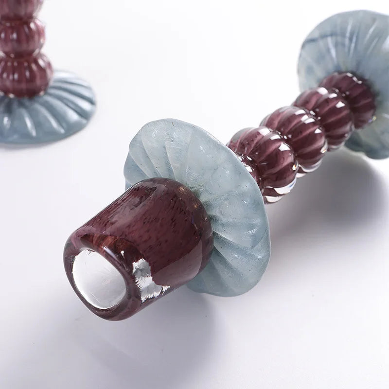 Afralia™ Geometric Glass Candlestick Holder Wedding Home Decoration Accessory