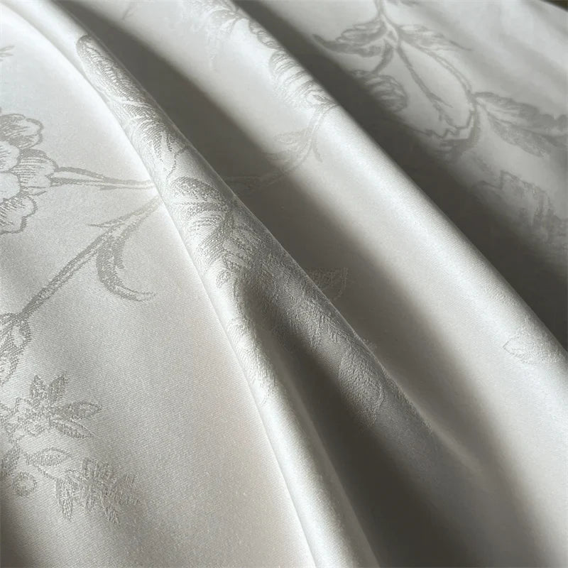 Afralia™ Jacquard Bedding Set - Lyocell Cotton Bed Linens, Sheet, Pillowcase, Quilt Cover