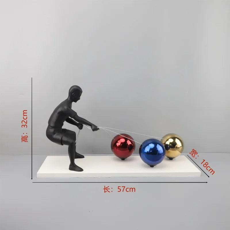 Afralia™ Metal Abstract Balloon Ball Puller Room Decoration