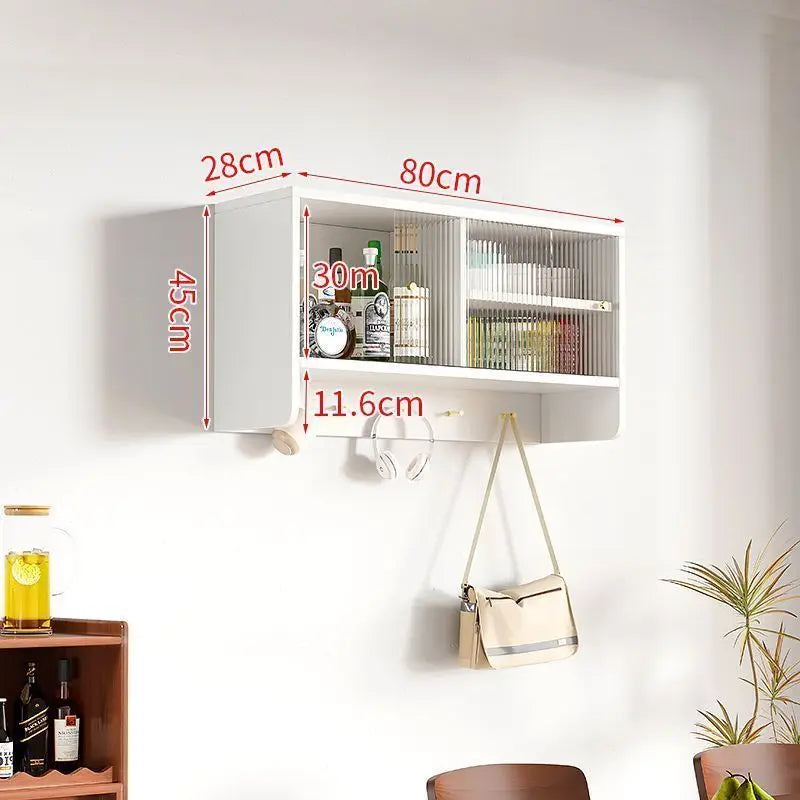 Afralia™ Retro Solid Wood Wall Mounted Kitchen Storage Cabinet