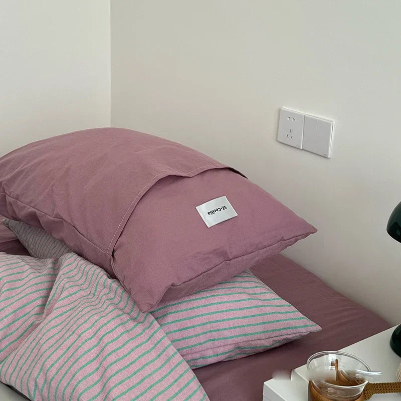 Afralia™ Nordic Striped Cotton Bedding Sets for Comfortable Seasons