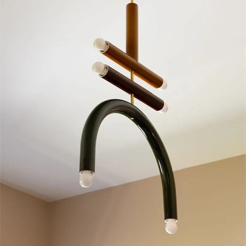 Afralia™ Rainbow Lamp: Colorful Geometric Pendant Light for Dining or Bedroom