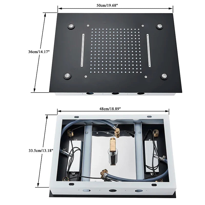 Afralia™ LED Shower Faucet Ceiling Mount Rainfall Waterfall Head Shower Set