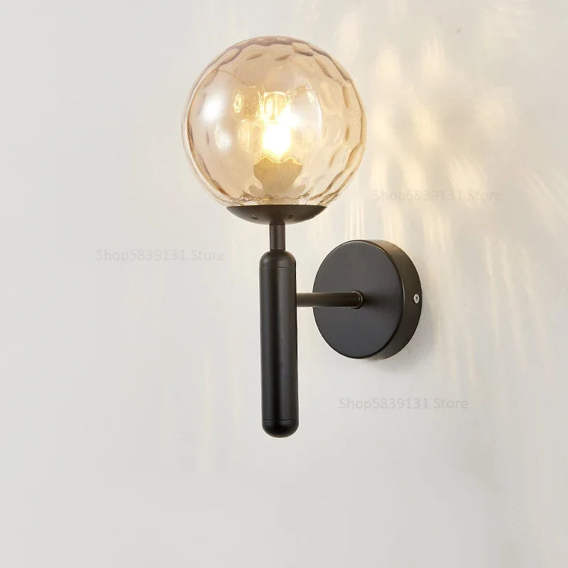 Afralia™ Glass Ball Wall Lamp: Modern Metal Wall Lights for Home Living Room Bedroom Decoration