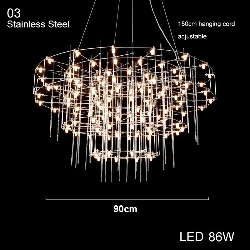 Afralia™ Stainless Steel Chandeliers: Modern Classic, Unique LED Dimmable Lamps for Living Room