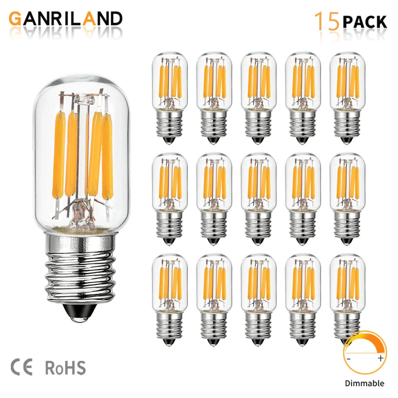 Afralia™ Vintage T20 LED Filament Mini Bulb, Dimmable, E12/E14 Base, 20W Equivalent