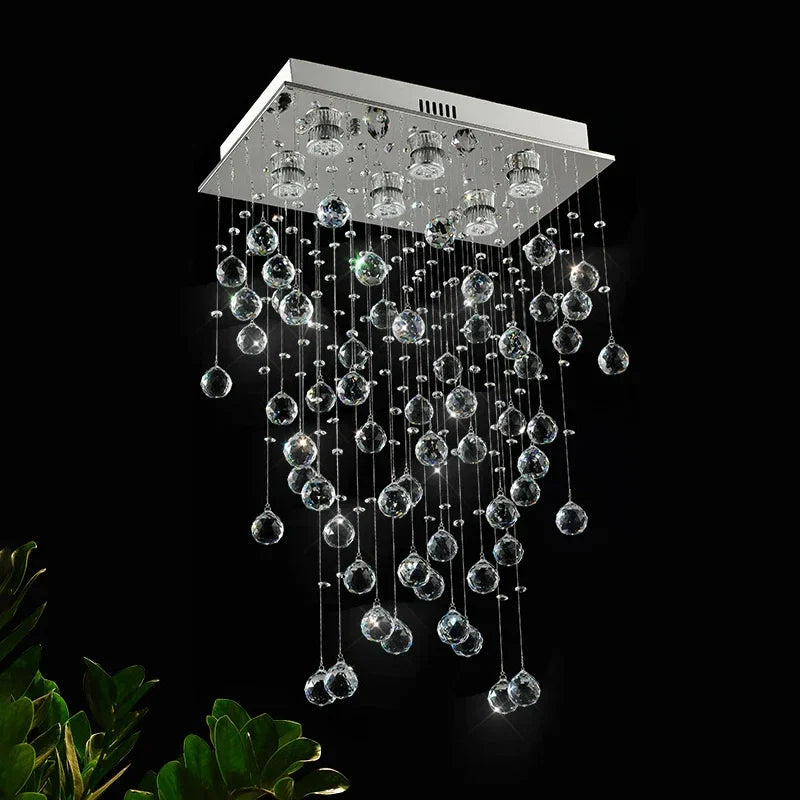 Afralia™ Luxury Led Crystal Chandelier for Living Dining Room, Elegant Home Decor Lighting