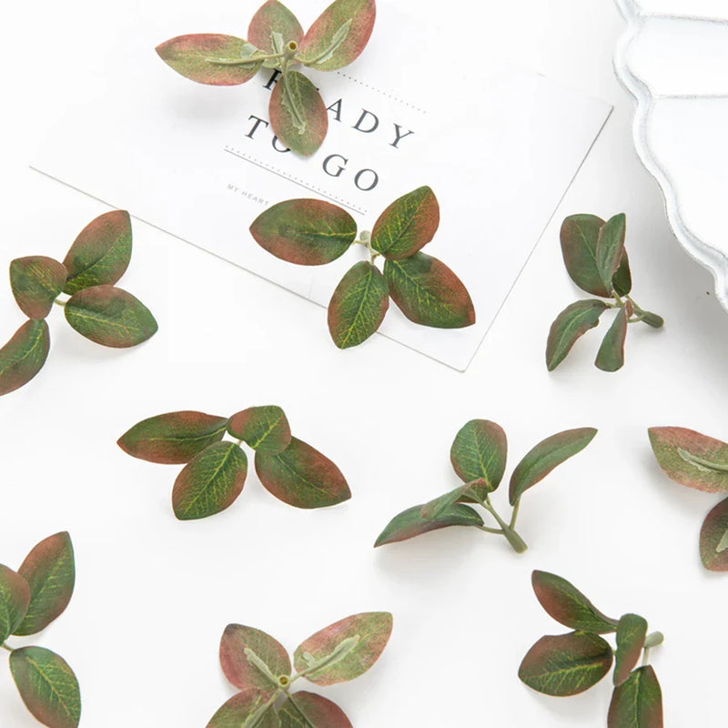 Afralia™ Silk Tea Leaf Fake Plants for Wedding Bridal Bouquet Home Party Decor