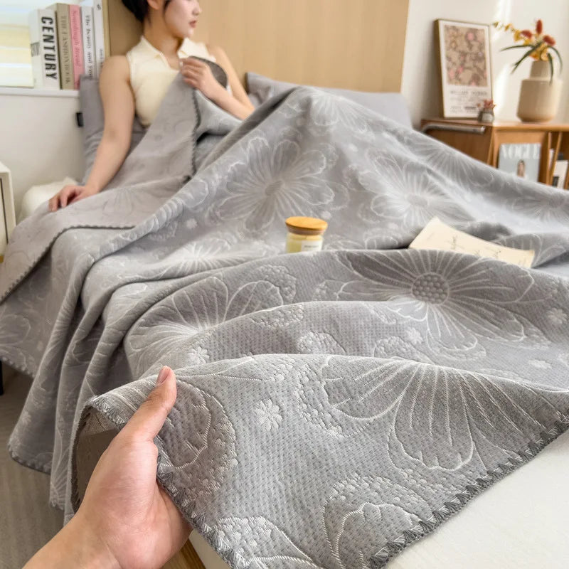 Afralia™ Cotton Towel Blanket, Rural Printed Thin Quilt - Luxury Breathable Bedspread