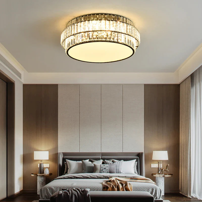 Afralia™ Crystal LED Ceiling Lamp for Living Room Bedroom Study