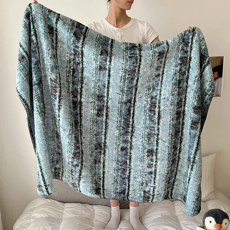 Afralia™ Boho Printed Blanket: Cozy, Multi-Functional, Half-Flannel Shawl, Single/Double Bedspread