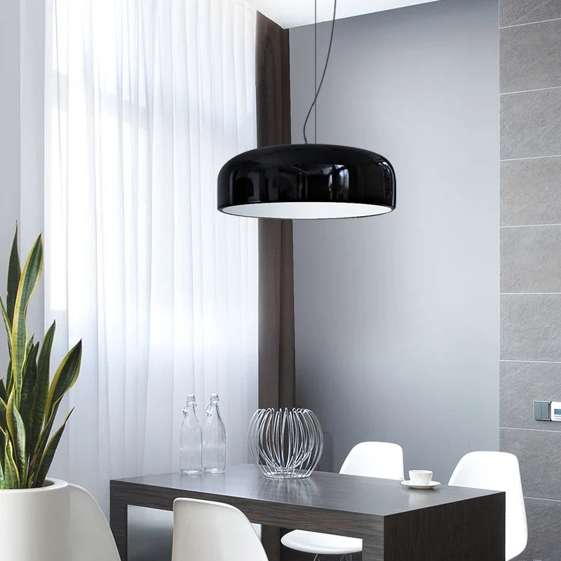 Afralia™ Modern Aluminum LED Pendant Lamp, Dia35/48/60cm, Black/White, Round Droplight