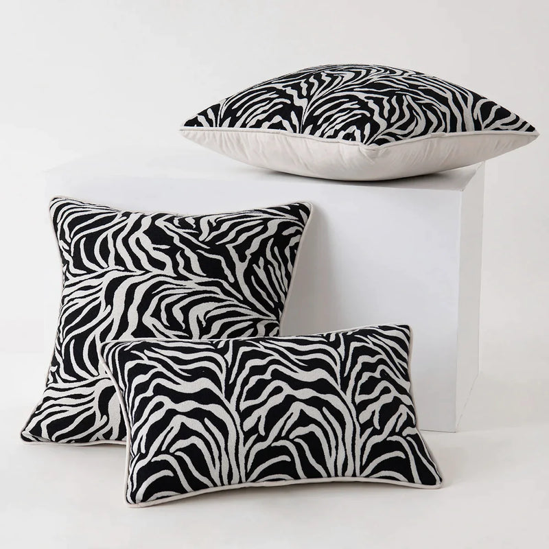 Afralia™ Zebra Hemming 50x50 Pillowcase Leopard Print Nordic Style Modern Cushion Cover