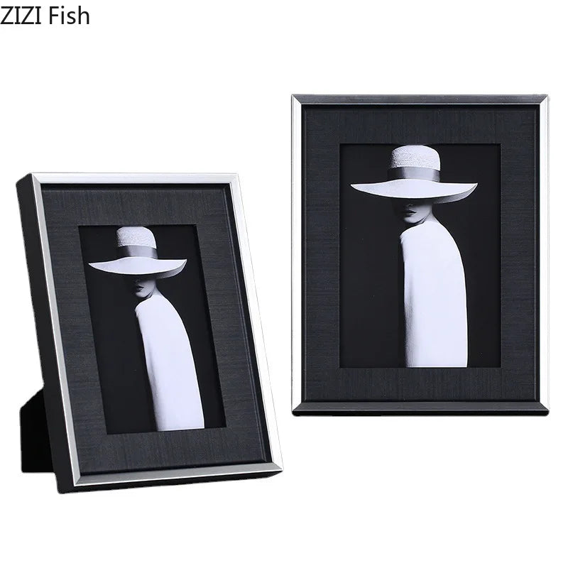 Afralia™ Silver Wood Photo Frame 6/7 Inch Modern Decor for Room Aesthetic