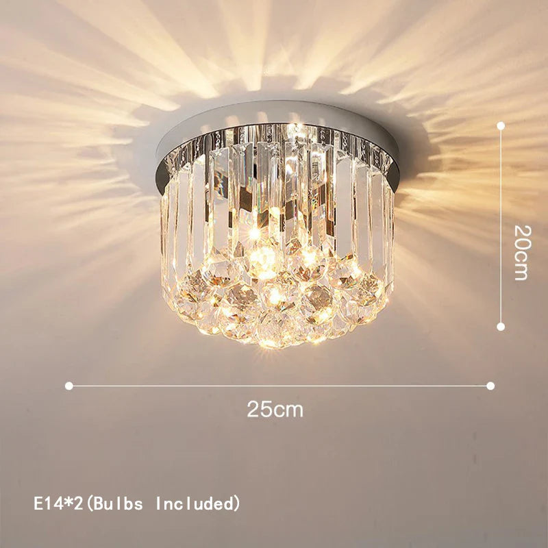Afralia™ Crystal LED Ceiling Chandelier - Modern Chrome Hanging Lamps