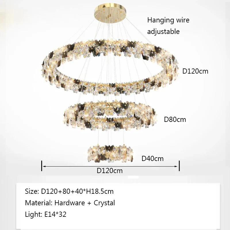 Afralia™ Butterfly Crystal LED Pendant Light for Bedroom Living Room Decor