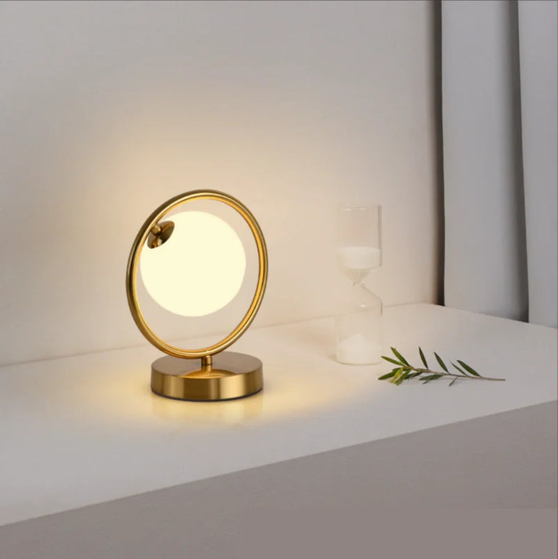 Afralia™ Glass Ball LED Table Lamp for Stylish Bedroom Decor