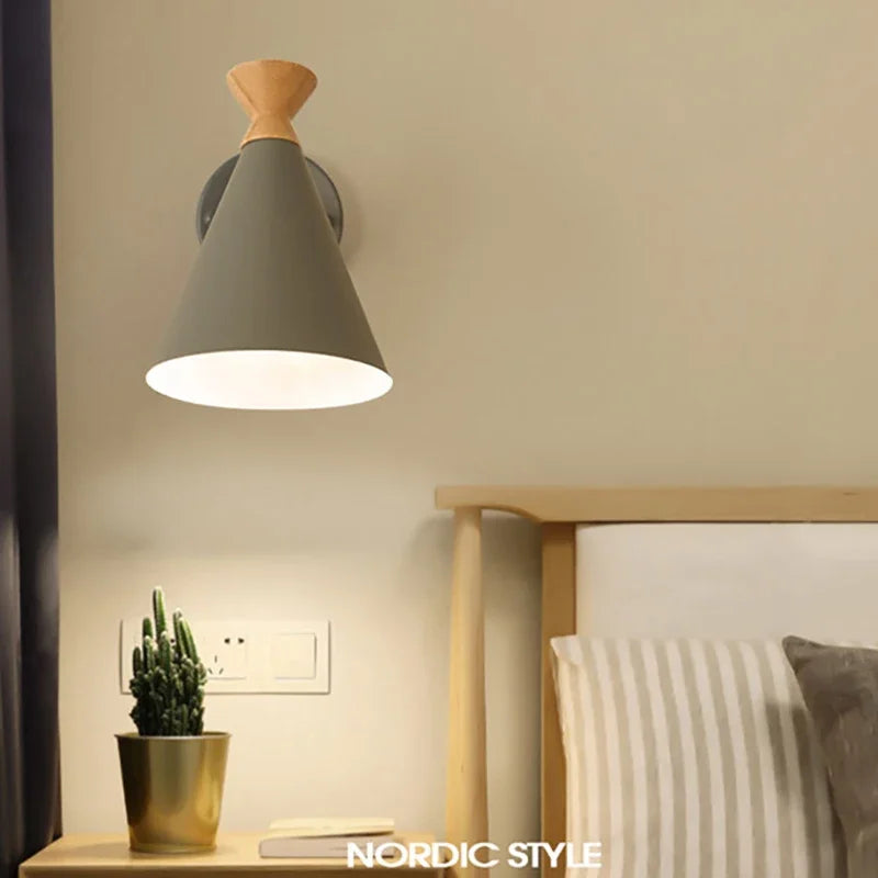 Afralia™ Nordic LED Solid Wood Wall Lamps - Modern Macaron Design for Living, Bedroom, Dining Room