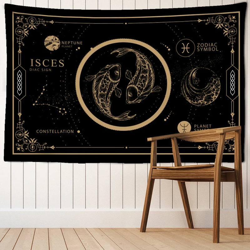 Afralia™ Constellation Tarot Tapestry Wall Hanging for Home Décor vibes and Witchy Aesthetics