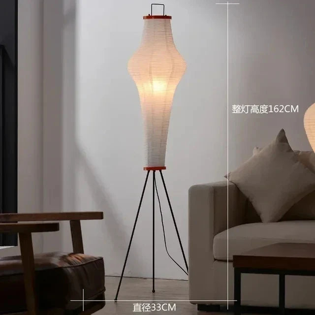 Afralia™ Rice Paper Floor Lamp LED Stand Light for Living Room Bedroom