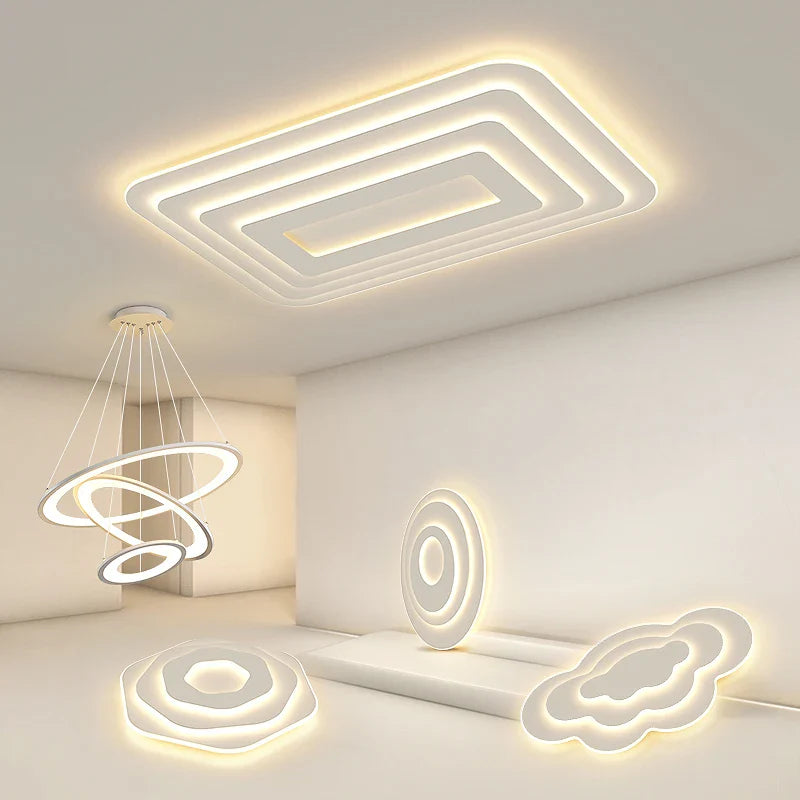 Afralia™ LED Chandeliers: Modern Minimalist Rectangular Ceiling Lights for Living Room, Bedroom, Dining Room
