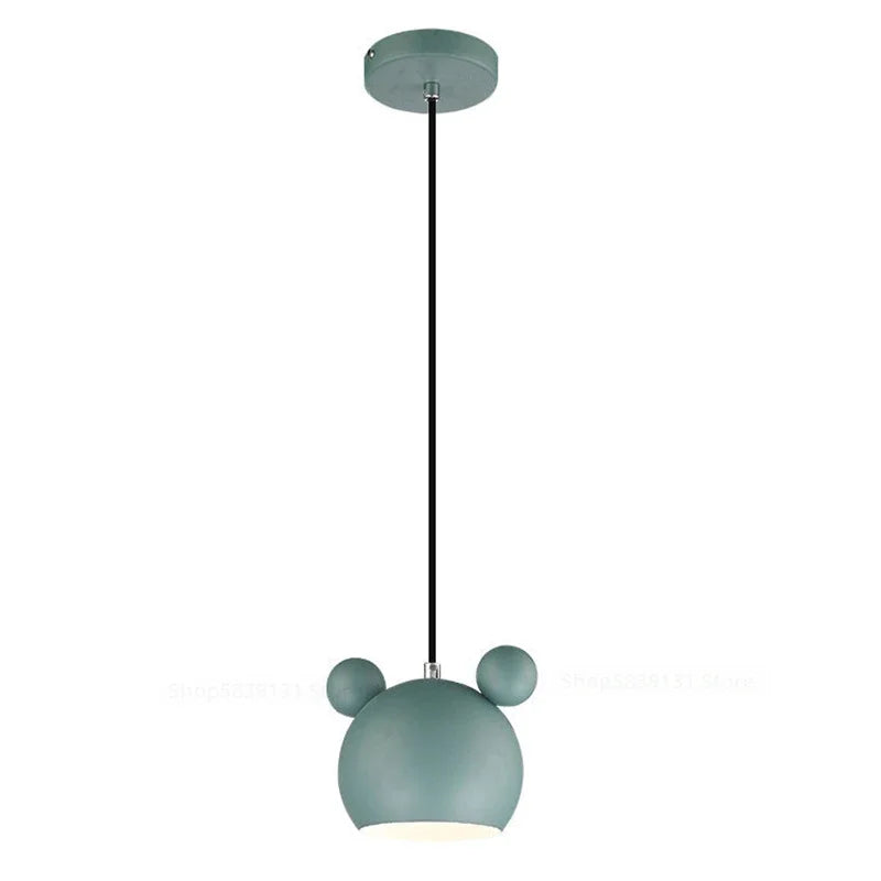 Afralia™ Nordic Mickey LED Pendant Light for Kids & Living Room - Modern E27 Fixture