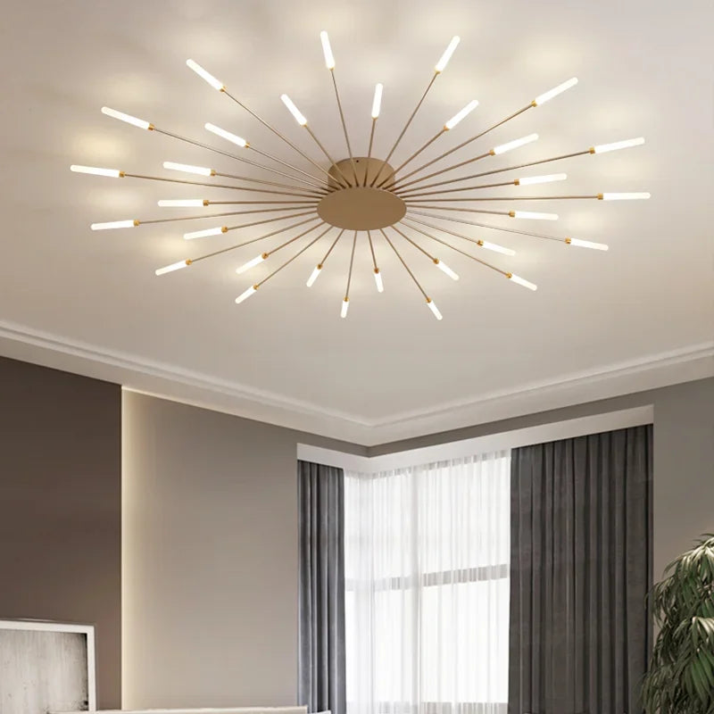 Afralia™ Nordic Gold LED Chandelier Ceiling Lights for Home Lighting