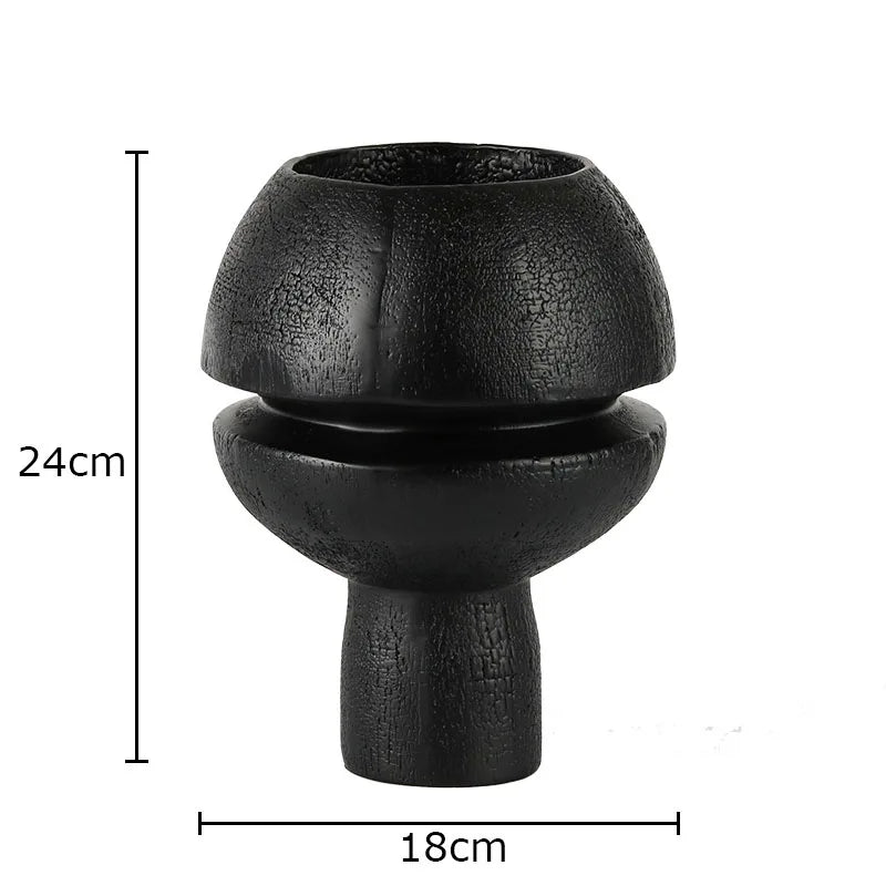 Afralia™ Black Spherical Resin Sculpture Desk Decoration Abstract Art Aesthetic Ornament