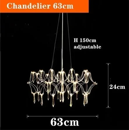 Afralia™ Starry Crystal Chandelier Ceiling Light Luxury Modern Living Room Bedroom Restaurant