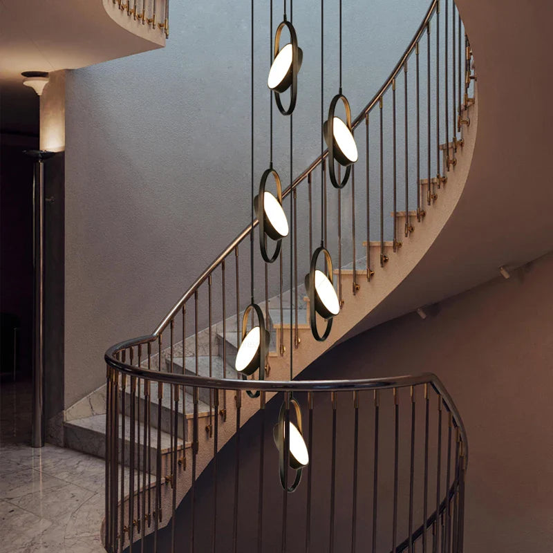 Afralia™ Oval Ring Pendant Lamp for Elegant Villa Living Room and Restaurant Decor