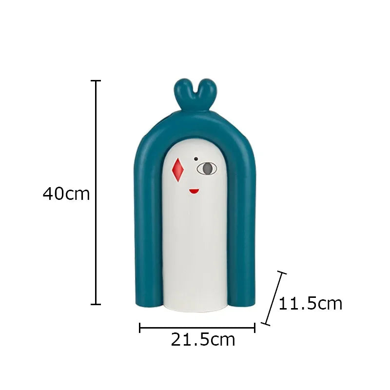 Afralia™ Ceramic Poker Face Vase: Artificial Flower Desk Decoration & Room Decor