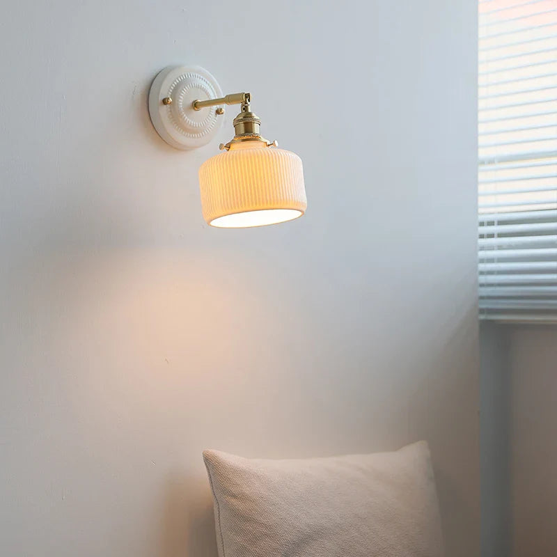Afralia™ Ceramic LED Wall Lamp Bedroom Kitchen Bathroom Mirror Bedside Stair Light