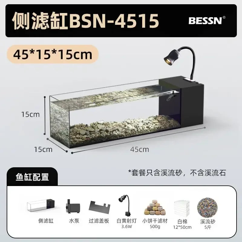 Afralia™ Betta Fish Tank, Acrylic Aquarium Bowl with Top Filtration System
